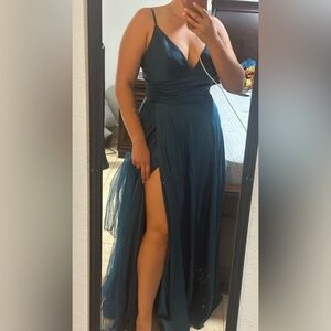 May Queen Teal Maxi Dress